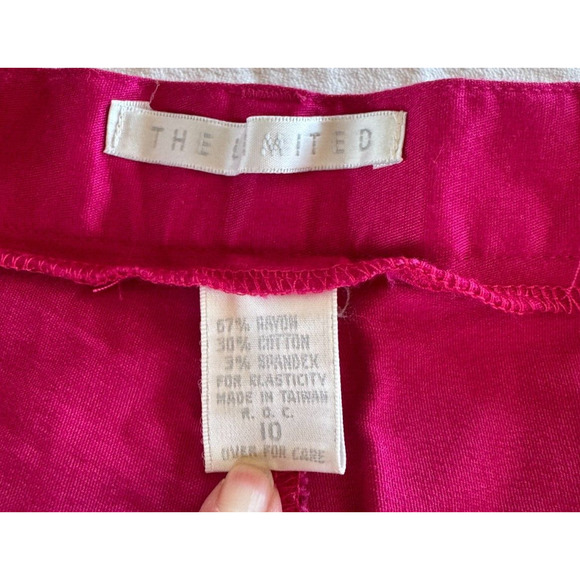 The Limited Vintage 80s Stirrup Pants Bright Pink Rayon Blend Spandex Stretch 10 - Picture 6 of 7